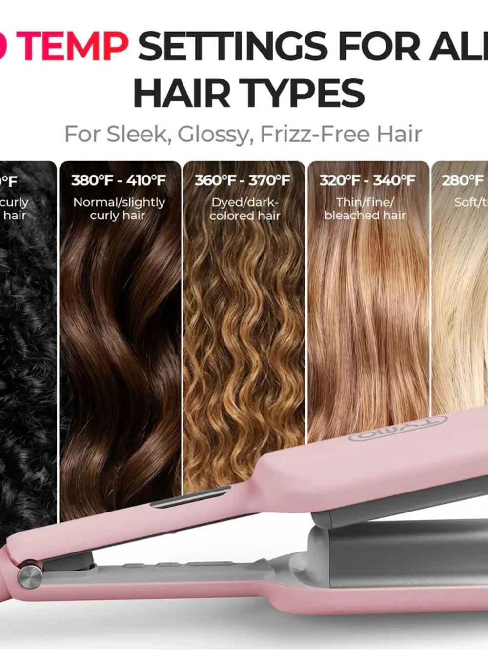 Rovy Pink Wave Curling Iron - Compact Hair Styler - Picture 3 of 13